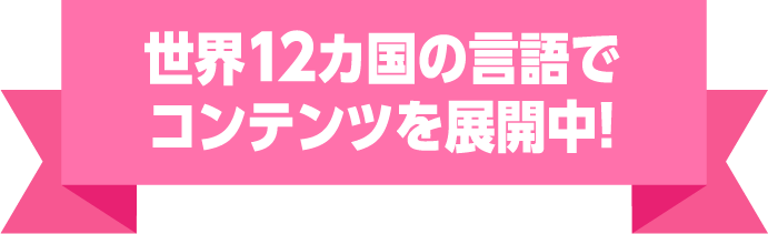 世界12カ国の言語でコンテンツを展開中！